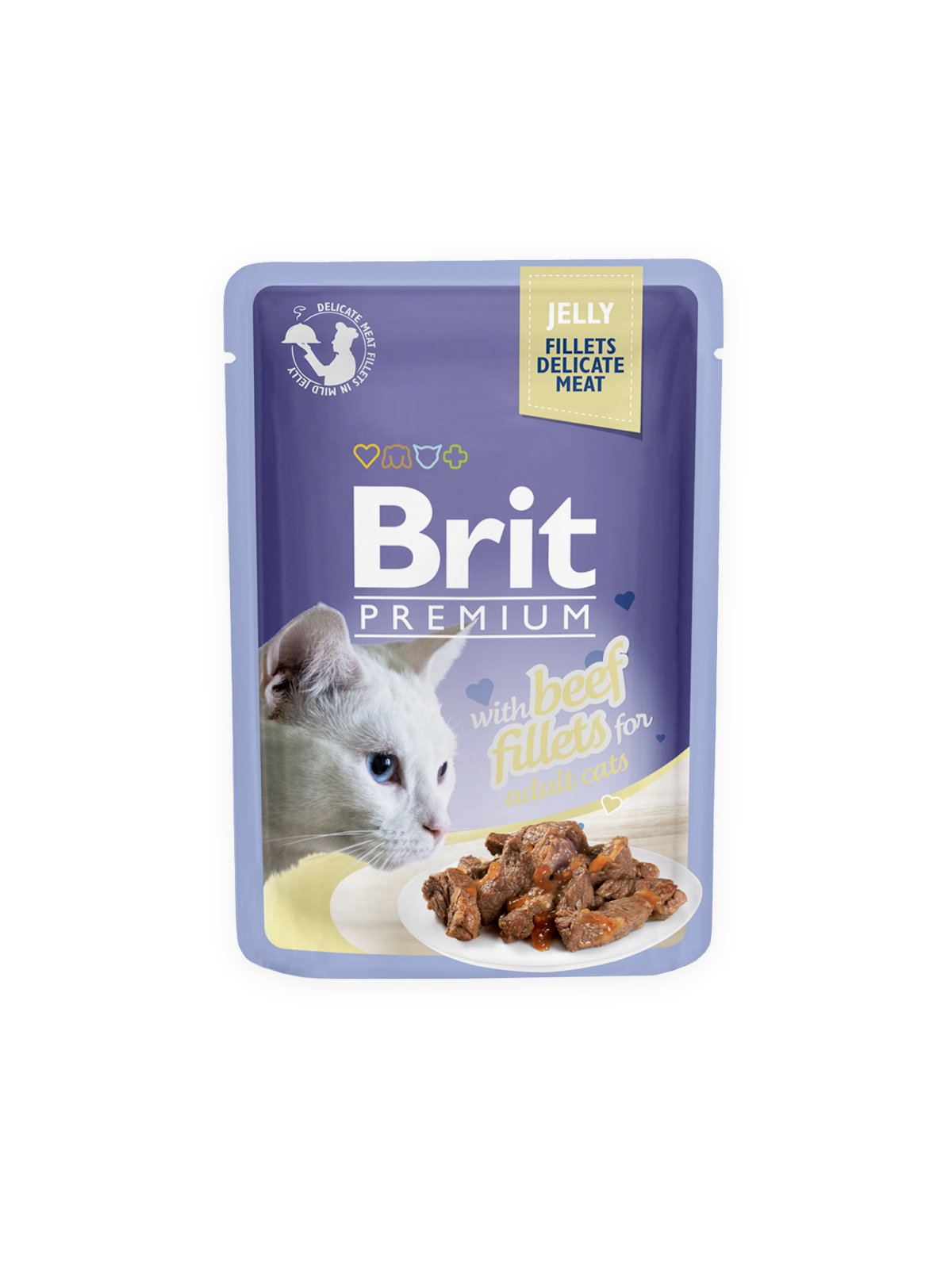 Brit Premium Cat Pouch with Beef Fillets in Jelly for Adult Cats