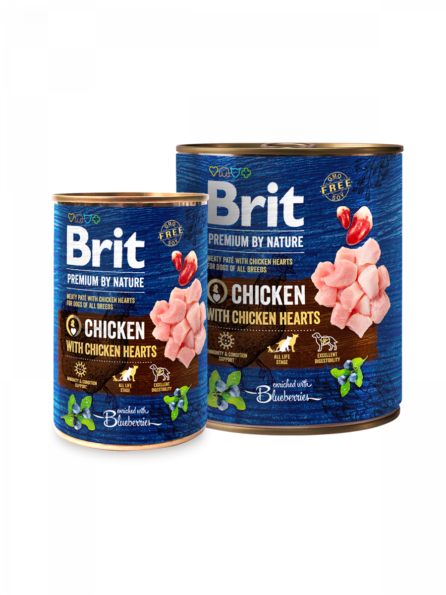 Brit Premium by Nature Chicken with Chicken Hearts, Blueberries
